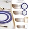 Smarty Had A Party White with Gold Spiral on Blue Rim Plastic Wedding Value Set, 720PK 670BGVS120 - alternate 2